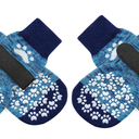 EXPAWLORER Dog Socks for Hot Pavement to Prevent Licking Paws, Anti Slip Doggie Booties Grippy Shoes for Hardwood Floors, Boots & Paw Protectors for Small Medium Large Senior Dogs Blue M
