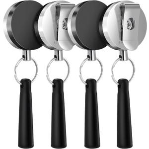 4 Pieces Heavy Duty Retractable Pull Pen Pencil Holder,Ideal Grip for Markers and Carpenter Pencils,Elastic Silicone Pencil Holder for Carpenters, Nurses, Waitresses, Construction Workers