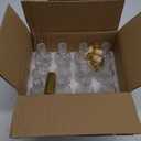 Hacaroa 12 Pack Small Glass Liquor Bottles with T-Top Caps and Heat Shrink Capsules, 3 Oz (100ml) Clear Nordic Vodka Bottles, Boston Travel Shots Bottles for Wine, Alcohol, Whiskey, Beverages
