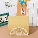 24 Pieces Napkin Holder Plastic Napkin Holder Fan Design Tissue Dispenser Freestanding Fan Shaped Organizer Paper Napkin Holder Stand for Kitchen Restaurant Home Bar, 5.91 x 2.95 x 1.57 Inch (White)