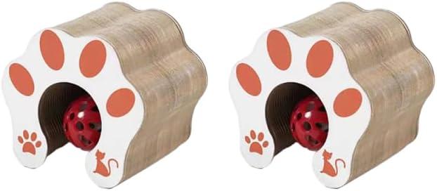 jkahh Cat Toy Interactive Cats Ball Toys Game Training Stuff Fun Multiple Shapes Corrugated Paper Cat House Pet Supplies ,2pc