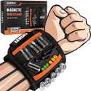 Lenski Magnetic Wristband for Tools, Magnetic Wristband Tools Gifts For Men Dad Husband, Wrist Magnetic Screw Holder With Strong Magnetic Holding Screws Tool (Black)