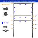 3 pack Metal Yard Sign H-Frame, 24"W x 18/24/30/36"H Adjustable Size Sign Stand, 50" Height, 18" x 24" Yard Sign with 6"H 1 Rider, Open House Signs for Real Estate, Assembly Required(1 Main, 1 Rider)