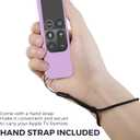 AhaStyle Protective Case for Apple TV Remote with AirTag Holder, Anti Slip Silicone Cover Compatible with 4K and HD [1st Generation] (Lavender)