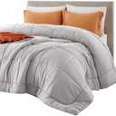 Bedsure Comforter Duvet Insert - Quilted Comforters King Size, All Season Duvet, GentleSoft Down Alternative Bedding, with 8 Tabs, Gifts for Women/Men, Light Grey, King 90 x 102 Inches
