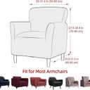 Stretch Chair Covers Banquet Armchair Slipcovers Luxury Velvet Armchair Sofa Covers Chair Slipcover Anti-Slip Furniture Protector for Living Room Friendly for Kids Pets (White)