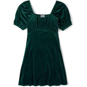 The Children's Place Women's Short Sleeve Holiday Dress (XX-Large, Balt Green Velour)