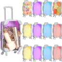 MAQUITA 12 Pack Mini Suitcase Candy Box, Tiny Plastic Luggage, Mini Empty Suitcase Party Favor Box for Travel, Wedding, Family Vacation, Jewelry, Party, 4 Colors