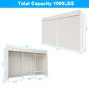 Ulif E13C Max Heavy Duty Closet Organizer System，Freestanding Clothing Racks for Hanging Clothes，Adjustable Garment Rack 86" W x16 D x77 H Hold 1100 lbs，White Rack with White Dustproof Cover