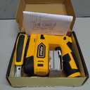 POPULO Electric Staple Gun, 2 in 1 Electric Stapler Tacker 4V Cordless Brad Nailer Kit, Battery Powered Nail Gun for Upholstery, Carpentry, DIY with Staple Remover, 1600 Staples and Nails, Yellow