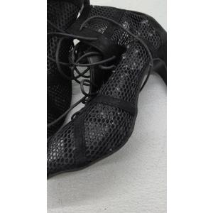 UTIKLIOU Women's Mesh Sandals Peep Toe High Top Sandals Lace Up Summer Boots Buckle Strap Party Sexy Pump Shoes Open toe (11, Black#1)