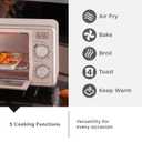 BLACK+DECKER Crisp n Bake PRO 4-Slice Air Fry Toaster Oven, Countertop Oven with 5 Cooking Functions, Fits 10 Pizza or 9 Pan, 30-Minute Timer, Stainless Steel Accents