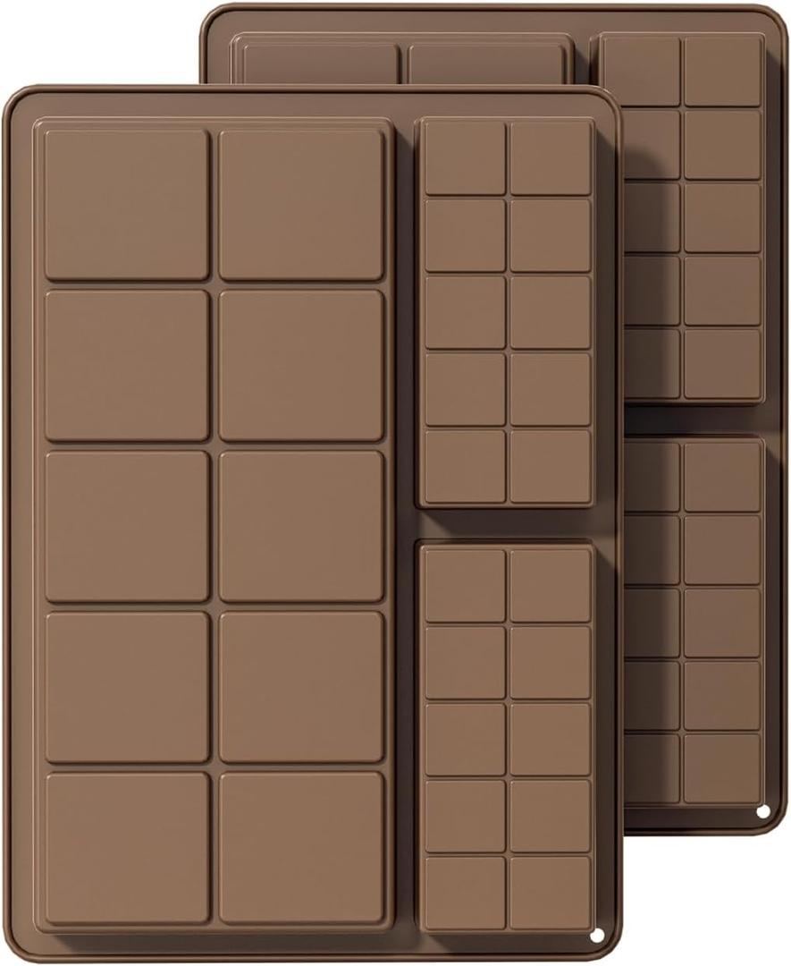 SOV Chocolate Bar MoldDeep Silicone Dubai Chocolate Molds for Stuffed Bar, Break Apart Candy Bar Molds for Filling Knafeh Pistachio Chocolate Bar Kit (chocolate bar)