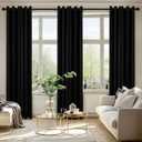 MIULEE Black Blackout Curtains for Bedroom Living Room 84 Inches Long 2 Panels, Thermal Insulated Room Darkening Drapes Grommet Noise Reducing Light Blocking Window Treatments 40x84 Inch