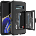 Samsung Galaxy S10 Plus Case Hard Case 3-Layer Shockproof Protection Cover Detachable Anti-Skid Multifunctional Cover Kickstand with Card Slot and Mirror for Samsung Galaxy S10 Plus Black