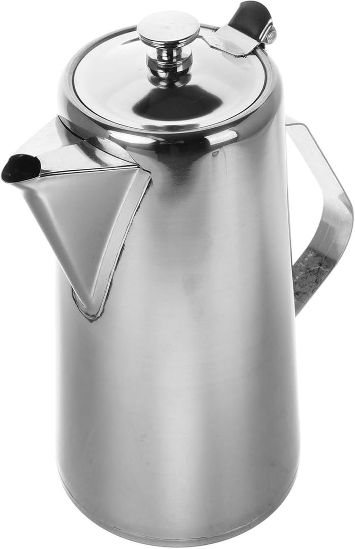 Luxshiny Thickened Cold Water Pitcher with Flat Lid 2L Large Capacity Stainless Steel Water Jug for Juice Tea Office Home Serving