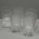 6 Pcs (H:7" W:4") Embossed Flower Vase Pedestal Glass Vase Big Base Thickened Crystal Vintage Vases for Valentines Day Wedding Home Decor Table Centerpiece House Warming Gifts(Clear)