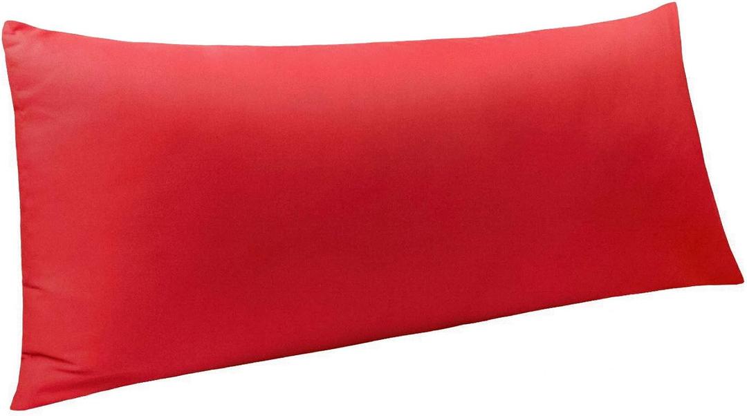 NTBAY Body Microfiber Pillowcase, 1 Pack, 20 x 54, Red | Soft Brushed Microfiber with Envelope Closure, Set of 1 Body 20 x 54 Inch Pillowcase, Pillow Inserts Not Included