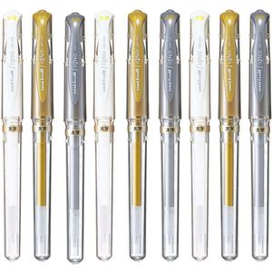 Uni-Ball Signo UM-153 Broad Point Gel Impact Pen, 1.0mm, White/Gold/Silver, 3 pens each/Total 9 pens (Japan Import)