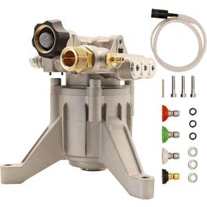 PW-ON 7/8" Shaft Vertical Pressure Washer Pump, 3000 PSI, 2.5 GPM, Suitable for Troybilt, Craftsman, Honda Pressure Washer Pump, Rear Facing Inlet/Outlet, More than 200 Hours Run Time