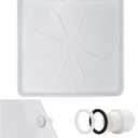 Heavy Durable Plastic Washing Machine Drain Pan Size 30X32 Including 1" Drain Fittings (White)