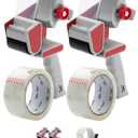 Mr. Pen - Heavy Duty Packing Tape Dispenser Gun 2-Inch, 2 Pack with 2 Rolls, Clear Packaging Tape for Moving and Boxes (Red)