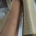 Women Platform Heel Raffia Sandals with Ankle Strap Chunky Heels Open Toe Buckle Shoes for Prom Party Dress - Raffia Beige 5.5 US