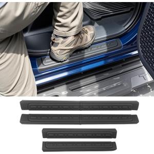Door Sill Guard Fits for 2024-2026 Toyota Tacoma Door Entry Protector Double/Crew Cab Door Sill Cover Compatible with Tacoma Accessories Anti-Slip Front & Rear 4PCS