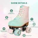 jessie Roller Skates for Girl and Women, PU Leather Fantastic Flash Wheel Kid Roller Skates Girls Ages 6-12 Beginner for Indoor Outdoor, size 36