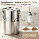 Newget 16 lb Stainless Steel Dog Food Storage Container with Scoop
