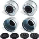 4pcs 2.44'' Trailer Hub Dust Caps, Trailer Spindle Axle Bearing Dust Cap Cup Grease Cover Caps & Extra Rubber Plugs for 5200 to 6000 lbs Boat Trailer Dexter EZ Lube Trailer Camper RV Axles