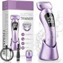 Waterproof Electric Bikini Trimmer for Women | Rechargeable Painless Cordless Shaver with LED