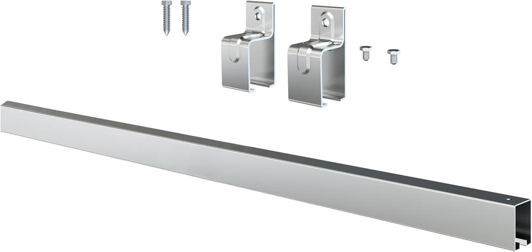 4FT Heavy-Duty Galvanized Steel Box Rail with 2 X Bracket, 450 lbs Capacity,Kit for Outdoor Use