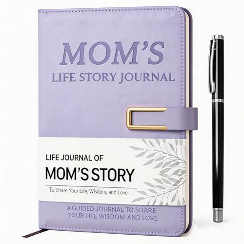 Mom I Want to Know Your Life Story – Guided Leather Journal (Hardcover) – 300+ Guided Prompts to Capture Her Life, Beautiful Gift Box – Mother's Day, Birthday, Christmas Gift from Daughter or Son