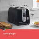BLACK+DECKER 2-Slice Toaster, Extra Wide Slots for Bagels & Thick Bread, 6 Browning Settings, Removable Crumb Tray, Cancel Button, 850W, Black