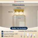 Keonjinn 3-Light Gold Bathroom Light Fixtures Over Mirror, Crystal