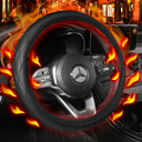 Heated Steering Wheel Cover – WARMITORY PU Leather 12V Quick Heating Car Hand Warmer, AntiSlip, Universal 14.5–15.5" Fit for Car, Truck, SUV Steering Wheels (Black)