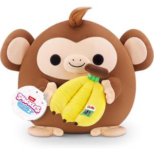 Snackles Series 2 Monkey & Dole 8 Inch Plush by ZURU, Ultra Soft Plush, Collectible Plush with Real Licensed Brands, Stuffed Animal, Giftable