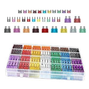 Ferianl 300PCS Car Fuses Assortment Kit, Micro & Mini & Standard Blade Fuse Kit, Universal Replacement Blade Fuses for Auto, Sedan, Boat, RV (2A/3A/5A/7.5A/10A/15A/20A/25A/30A/35A/40A)