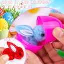 Grastfu 24 Pack Easter Eggs Fillers with Mini Bunny Plush Basket Stuffers with Toys Inside Bunny Mini Stuffed Animal, Easter Eggs Hunts Party Favors Surprise for Kids Toddlers Boys Girls