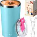 hatisan Self Stirring Coffee Mug With Lid Electric High Speed Self Stirring Mug 400ml Rechargeable Detachable Stainless Steel Self Stirring Cup for Coffee, Milk, Cocoa Christmas Gift(Green)