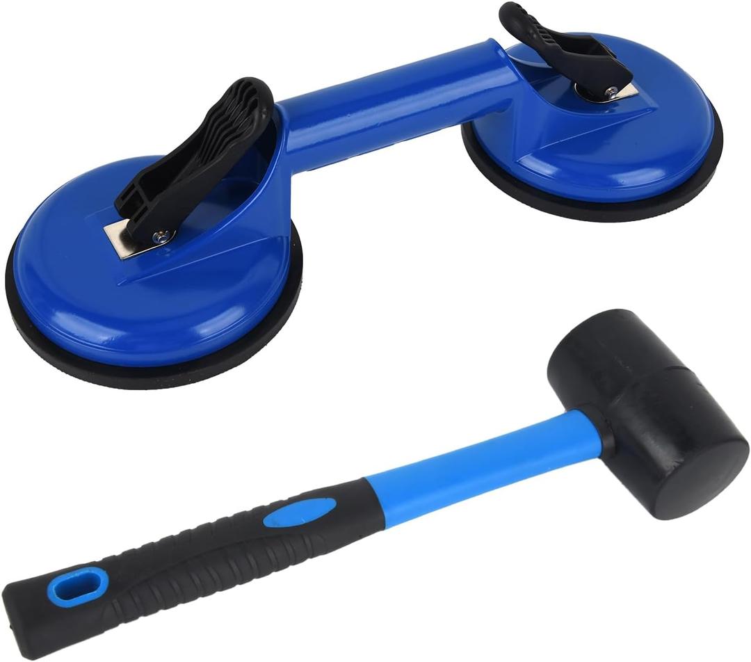 Floor Gap Fixer Tool for Laminate Floor Gap Repair Include Suction Cup and Mallet -Blue Kit(Can't use on scraped surface floor)
