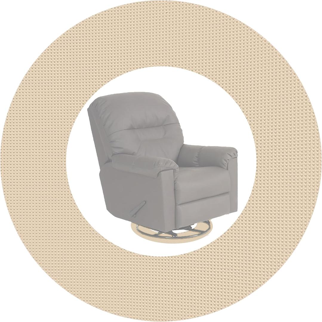 Non Skid Rubber Furniture Pads for Recliners,Furniture Grippers, Gripper Pads,Anti Slide Furniture Pads Hardwood Floor Protector,Fits Recliners,Swivel Chairs,Brown Solid Pad (25.2 Outside Diameter)