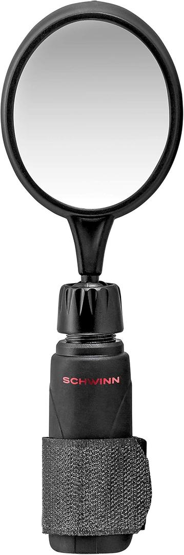 Schwinn Bike Mirror for Handlebars or Grip Mount, Adjustable Safety Bicycle Rear View Mirrors, Universal Attachment, Easy to Install Bicycle Accessories (Large)