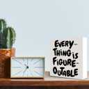 2 x Motivational Office Desk Decor Sign, Inspirational Office Decoration for Business Teamwork Words and Saying Positive Decor, Team Gifts for Coworker Colleague Boss, Everything Is Figureoutable