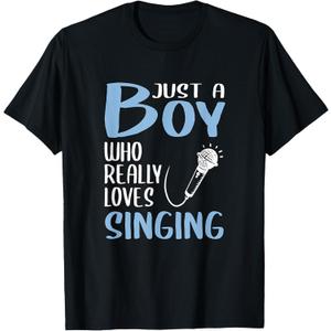 Mens Singer Gift Just A Boy Who Really Loves Singing T-Shirt, Size XL