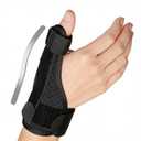 Thumb Brace for Arthritis Pain Relief, Adjustable Thumb Spica Splint & Stabilizer, Thumb Support for Trigger Thumb, Sprains, Tendonitis, De Quervain's Tenosynovitis, Fits Right & Left Hand for Men and Women (Black)
