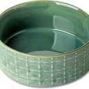Ceramic Dog Bowl, 6.5 inch Pet Dog Food Bowl Water Bowls, Dogs Dish for Middle and Small Dogs, Puppy, Green