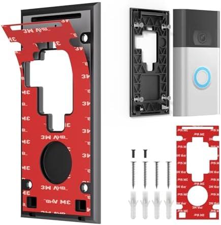 No-Drill Adhesive Doorbell Mount Compatible with Ring Video Doorbell (2nd Generation - 2020 Release), Door Mounting Holder Bracket Accessories for Apartments, Offices, Houses