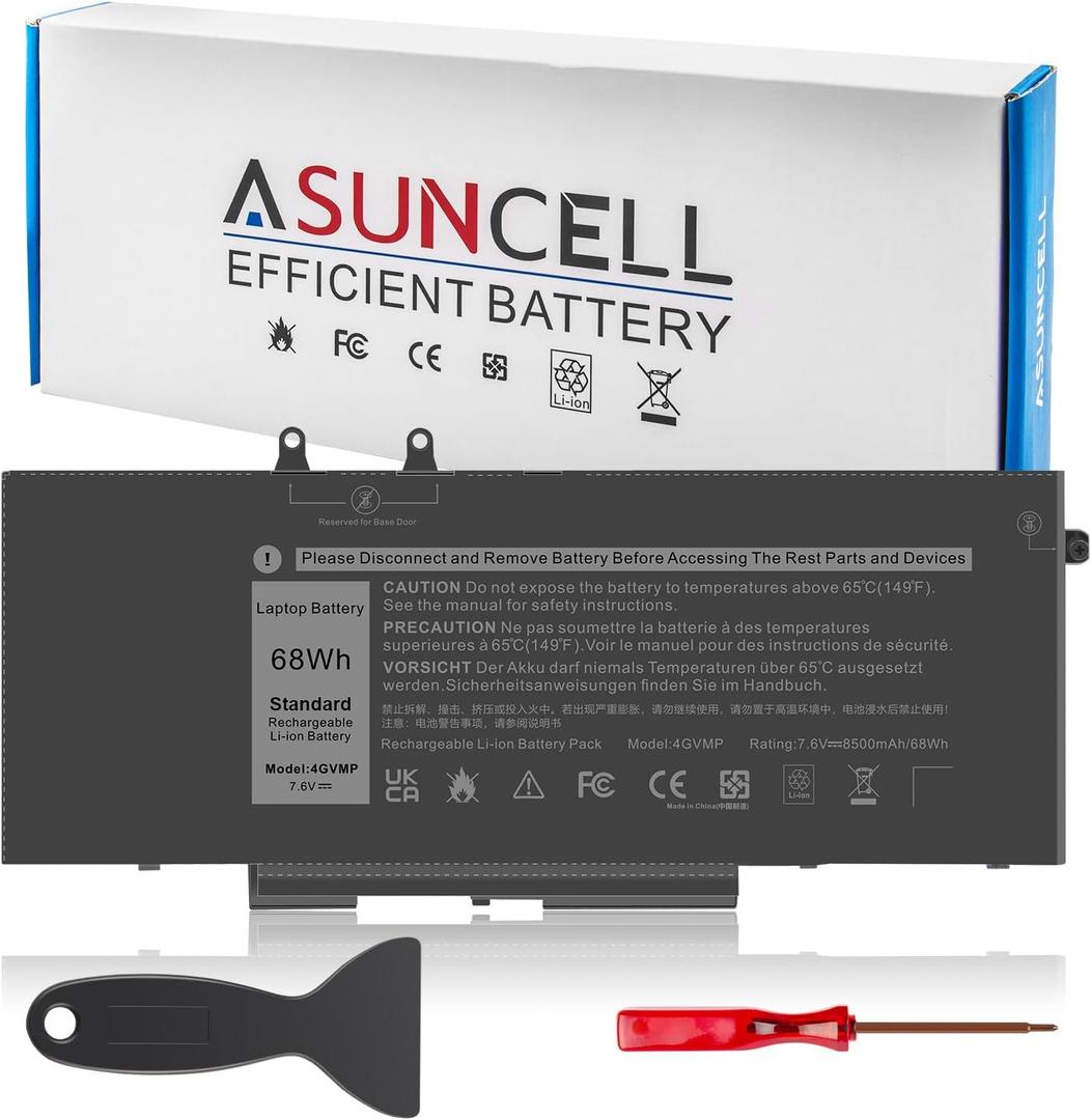 4GVMP Laptop Battery for Dell Latitude 5400 5500 5410 5510 E5400 E5500 Inspiron 7590 7591 7791 2-in-1 Precision 3540 3550 Series P84F P84F001 P42E P42E001 P98G001 P80F001 RF7WM C5GV2 H82T6 7.6V 68Wh